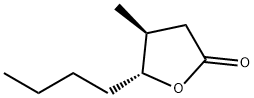 (E)-Whiskeylactone,5-butyldihydro-4-methyl-2(3H)-Furanone,(+)-trans-Whiskeylactone 结构式