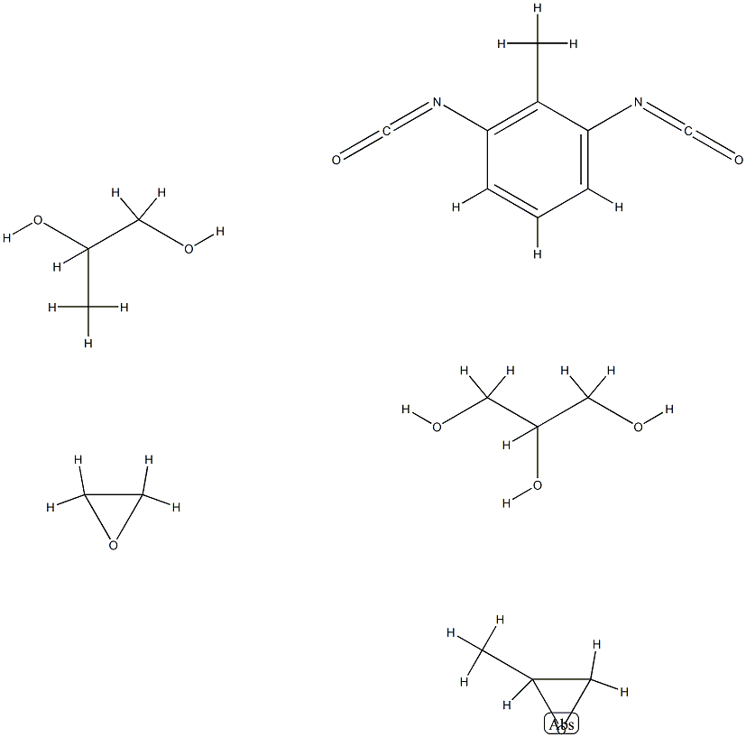 1,2,3-丙三醇与1,3-二异氰酸根合甲苯、甲基环氧乙烷、环氧乙烷、1,2-丙二醇和异壬基苯基醚的聚合物 结构式