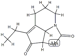 1H-2-Oxa-7a-azacyclopent[cd]indene-1,3(5H)-dione,  4-ethyl-2a,6,7,7b-tetrahydro-,  (2aS-cis)-  (9CI) 结构式