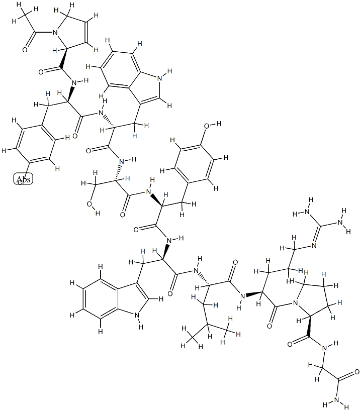 LHRH, Ac-dehydro-Pro(1)-4-Cl-Phe(2)-Trp(3,6)- 结构式