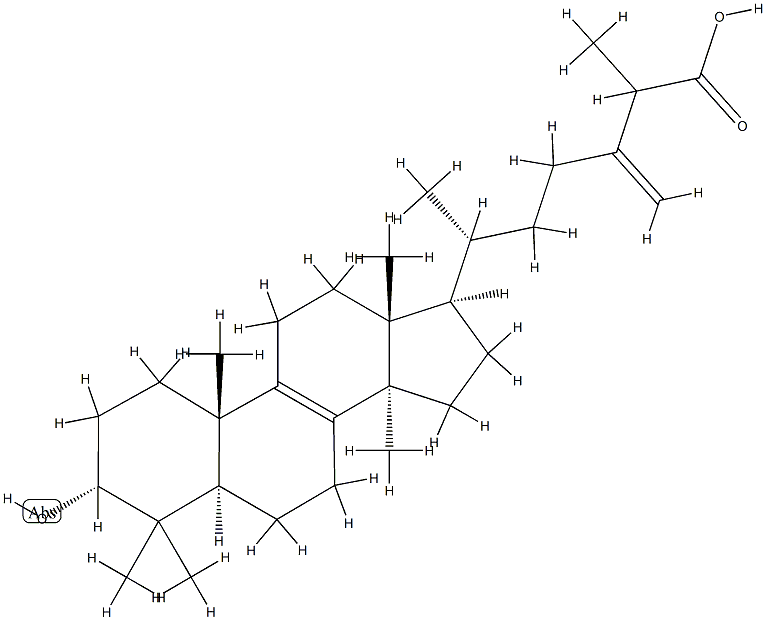 3α-Hydroxy-24-methylene-5α-lanost-8-en-26-oic acid 结构式
