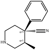 Isonipecotonitrile, 3-methyl-4-phenyl-, stereoisomer (8CI) 结构式