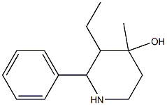 4-Piperidinol,3-ethyl-4-methyl-2-phenyl-(8CI) 结构式