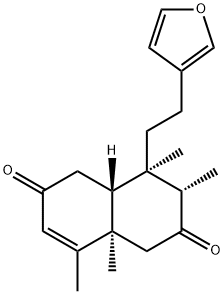 (3S)-4α-[2-(Furan-3-yl)ethyl]-1,3,4,4aα,5,8a-hexahydro-3β,4,8,8aβ-tetramethylnaphthalene-2,6-dione 结构式