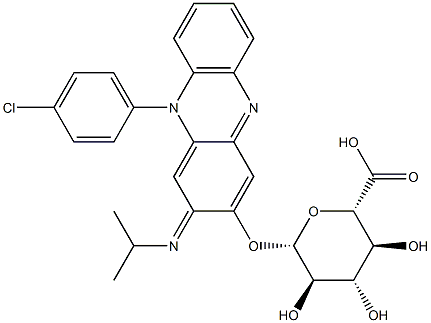 3-(beta-D-glucopyranosiduronic acid)-10-(4-chlorophenyl)-2,10-dihydro-2-isopropyliminophenazine 结构式