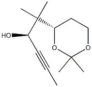 1,3-Dioxane-4-ethanol,bta,bta,2,2-tetramethyl-alpha-1-propynyl-,(alphaS,4S)-(9CI) 结构式