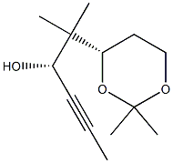 1,3-Dioxane-4-ethanol,bta,bta,2,2-tetramethyl-alpha-1-propynyl-,(alphaR,4S)-(9CI) 结构式