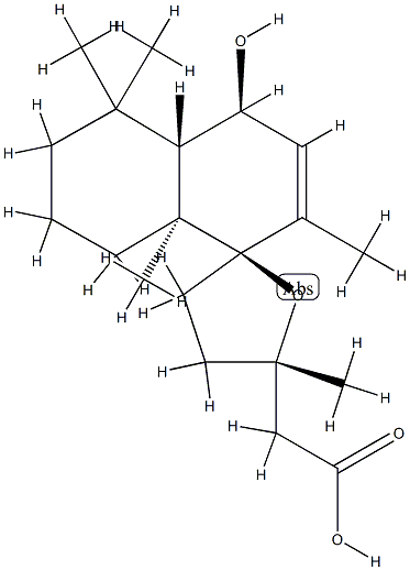 [2R,5S,(+)]-4,4'aα,5,5',6',7',8',8'a-Octahydro-4'α-hydroxy-2',5,5',5',8'aβ-pentamethylspiro[furan-2(3H),1'(4'H)-naphthalene]-5β-acetic acid 结构式
