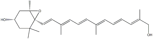 (3S,5R,6S)-5,6-Epoxy-5,6-dihydro-12'-apo-β,ψ-carotene-3,12'-diol 结构式