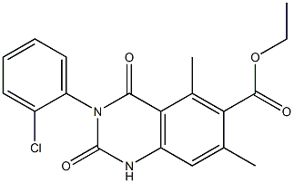 3-(2-chlorophenyl)-6-ethoxycarbonyl-5,7-dimethyl-2,4(1H,3H)-quinazolidinedione 结构式