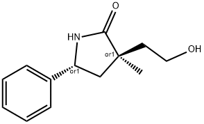 2-Pyrrolidinone,3-(2-hydroxyethyl)-3-methyl-5-phenyl-,(3R,5R)-rel-(9CI) 结构式