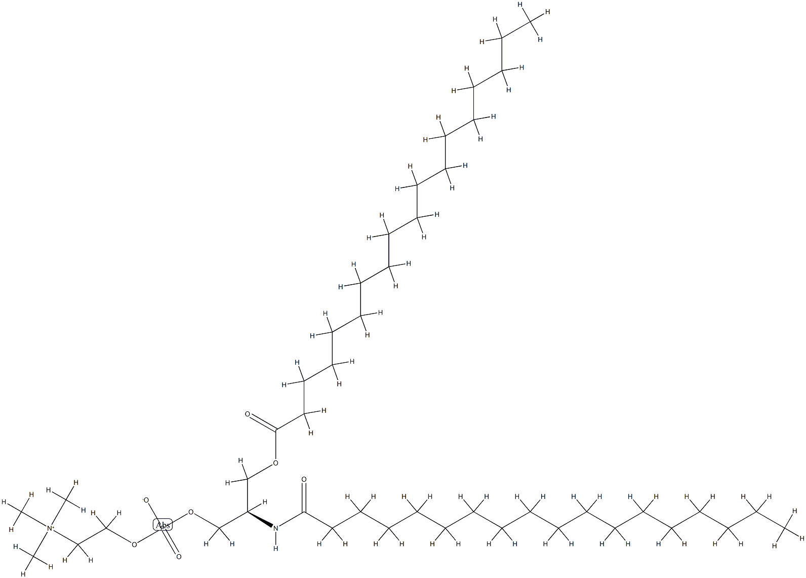 1-stearyl-2-stearoylaminodeoxyphosphatidylcholine 结构式