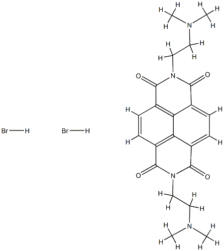 2,7-Bis(2-(dimethylamino)ethyl)benzo(lmn)(3,8)phenanthroline-1,3,6,8(2 H,7H)-tetrone dihydrobromide 结构式