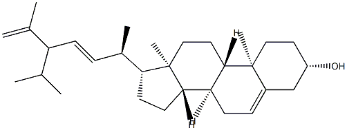 (22E,24ξ)-28-Methylstigmasta-5,22,25-trien-3β-ol 结构式