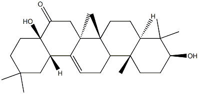 3β,17-Dihydroxy-28-nor-5α-olean-12-en-16-one 结构式