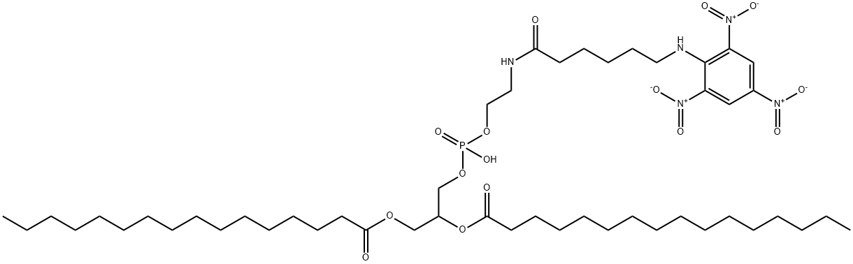 N-(2,4,6-trinitrophenyl-6-N-aminocaproyl)-1,2-dipalmitoylphosphatidylethanolamine 结构式