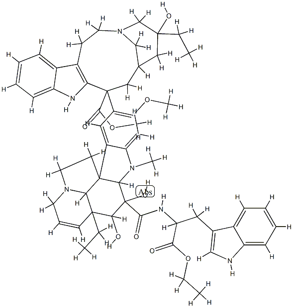 Vincaleukoblastine, O(sup 4)-deacetyl-3-de(methoxycarbonyl)-3-(((2-eth oxy-1-(1H-indol-3-ylmethyl)-2-oxoethyl)amino)carbonyl)-, (3(R))- 结构式