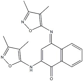 2-(3,4-dimethyl-5-isoxazolylamine)-N-(3,4-dimethyl-5-isoxazolyl)-1,4-naphthoquinone-4-imine 结构式