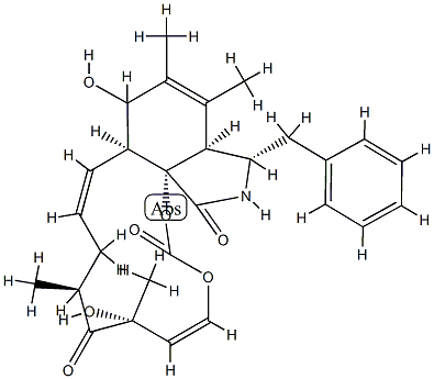 (13E,16S,18R,19E)-7,18-Dihydroxy-10-phenyl-16,18-dimethyl-5,6-didehydro-21,23-dioxa[13]cytochalasa-13,19-diene-1,17,22-trione 结构式