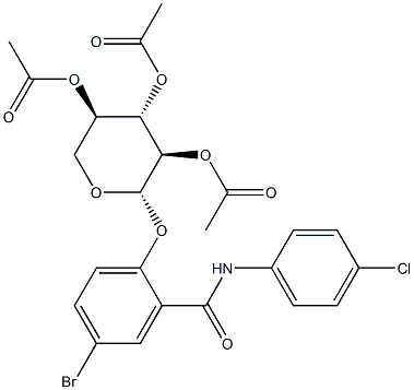 5-Bromosalicyl-4'-chloroanilide O-beta-D-xylopyranoside triacetate 结构式