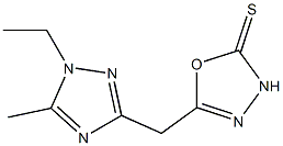 1,3,4-Oxadiazole-2(3H)-thione,5-[(1-ethyl-5-methyl-1H-1,2,4-triazol-3-yl)methyl]-(9CI) 结构式