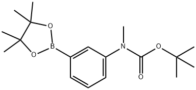 甲基(3-(4,4,5,5-四甲基-1,3,2-二氧杂硼杂环戊烷-2-基)苯基)氨基甲酸叔丁酯 结构式