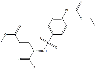 dimethyl (2S)-2-[[4-(ethoxycarbonylamino)phenyl]sulfonylamino]pentaned ioate 结构式
