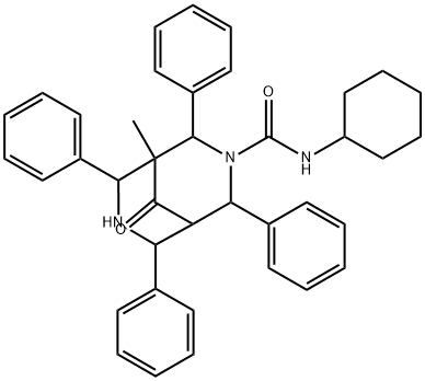 3,7-DIAZABICYCLO(3.3.1)NONANE-3-CARBOXAMIDE, N-CYCLOHEXYL-5-METHYL-9-O XO-2,4,6,8 结构式