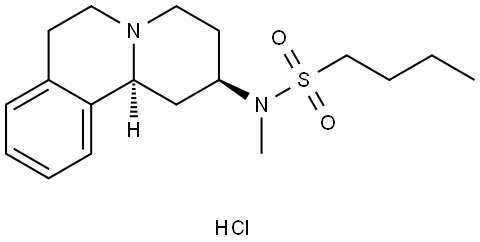 反式-N-(1,3,4,6,7,11B-六氢-2H-苯并[A]喹嗪-2-基)-N-甲基-1-丁烷磺酰胺单盐酸盐 结构式