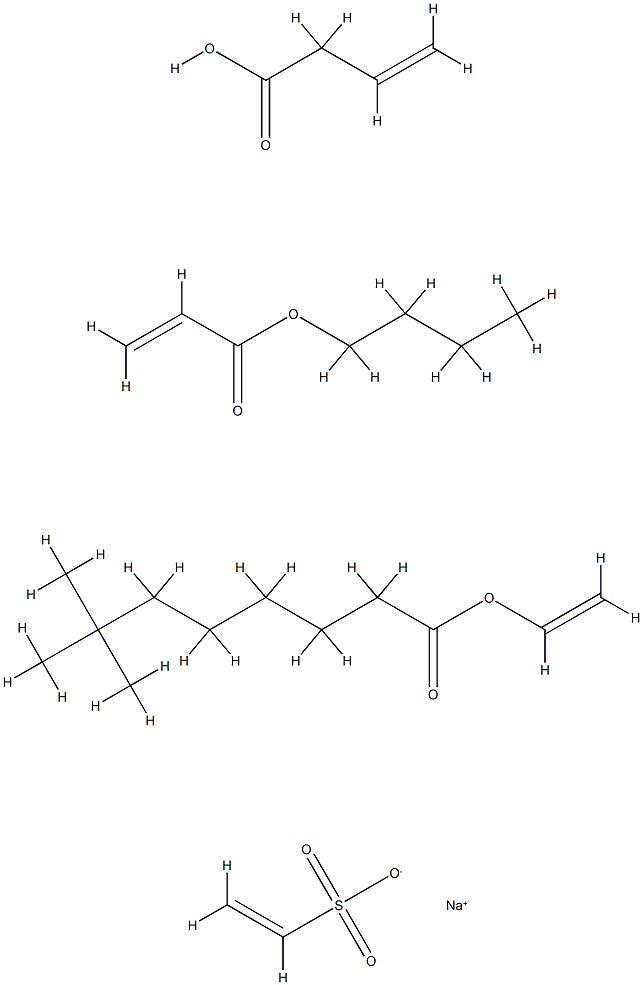 Neodecanoic acid, ethenyl ester, polymer with butyl 2-propenoate, ethenyl acetate and sodium ethenesulfonate 结构式