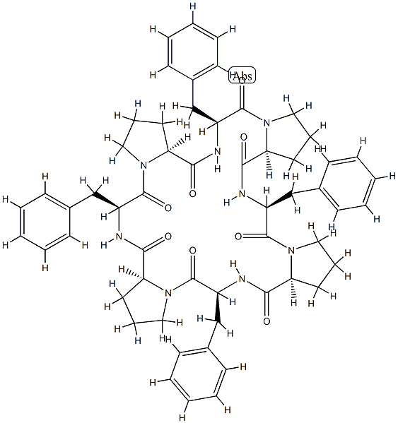 cyclo(phenylalanyl-prolyl)4 结构式