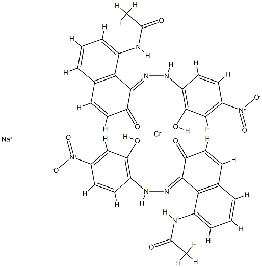 sodium bis[N-[7-hydroxy-8-[(2-hydroxy-4-nitrophenyl)azo]-1-naphthyl]acetamidato(2-)]chromate1-)  结构式