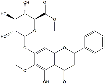 Oroxylin A 7-O-beta-D-glucuronide methyl ester 结构式