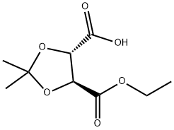 (4S,5S)-5-(乙氧羰基)-2,2-二甲基-1,3-二氧戊环-4-羧酸 结构式