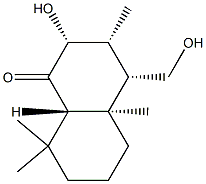 (2R)-3,4,4a,5,6,7,8,8aβ-Octahydro-2α-hydroxy-4α-(hydroxymethyl)-3α,4aα,8,8-tetramethylnaphthalen-1(2H)-one 结构式