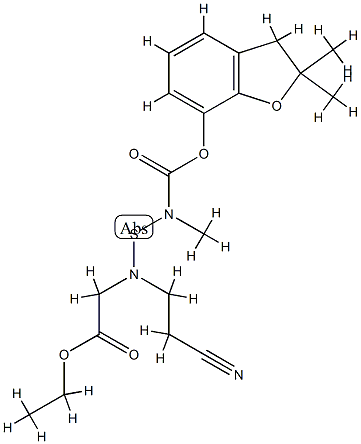 ethyl 2-[2-cyanoethyl-[(2,2-dimethyl-3H-benzofuran-7-yl)oxycarbonyl-me thyl-amino]sulfanyl-amino]acetate 结构式