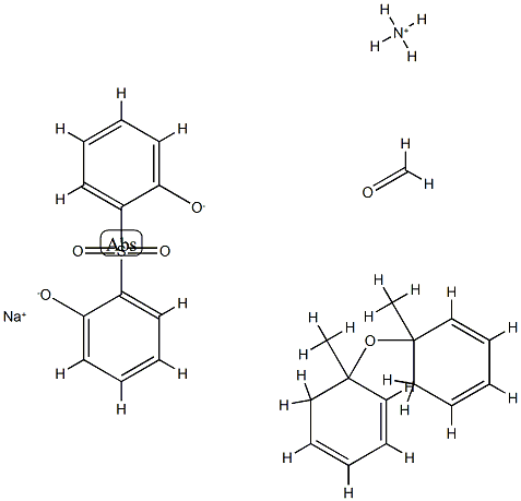苯甲醛、磺化的二(甲苯)醚、二羟二苯磺的聚合物铵钠盐 结构式
