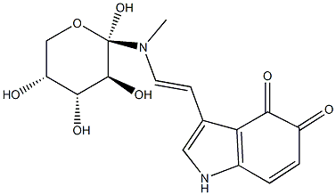 1-desoxyfructo-alpha,beta-dehydro-4,5-dioxotryptamine 结构式