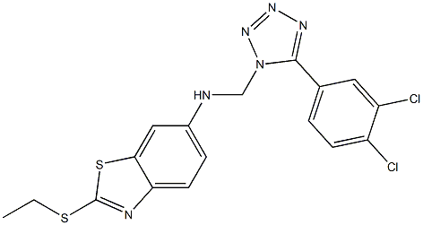 6-BENZOTHIAZOLAMINE, N-((5-(3,4-DICHLOROPHENYL)-1H-TETRAZOL-1-YL)METHY L)-2-(ETHY 结构式