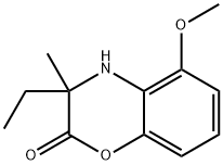 3-Ethyl-3,4-dihydro-5-methoxy-3-methyl-2H-1,4-benzoxazin-2-one 结构式