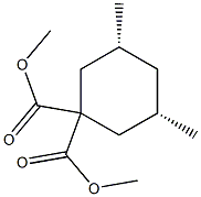 1,1-Cyclohexanedicarboxylicacid,3,5-dimethyl-,dimethylester,(3R,5S)-rel-(9CI) 结构式