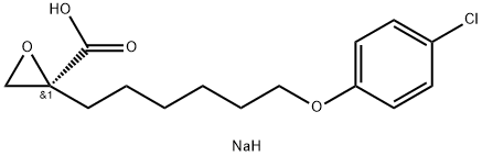(2S)-2-[6-(4-氯苯氧基)己基]环氧乙烷甲酸钠 结构式
