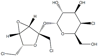 4-chloro-4-deoxy-alpha-galactopyranosyl 3,4-anhydro-1,6-dichloro-1,6-dideoxy-beta-lyxo-hexulofuranoside 结构式