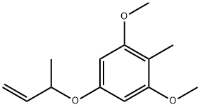 Benzene, 1,?3-?dimethoxy-?2-?methyl-?5-?[(1-?methyl-?2-?propen-?1-?yl)?oxy]?- 结构式
