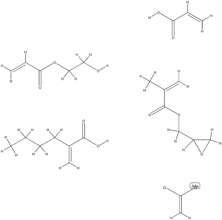 2-Propenoic acid, 2-methyl-, oxiranylmethyl ester, polymer with butyl 2-propenoate, 1,1-dichloroethene, 2-hydroxyethyl 2-propenoate and 2-propenoic acid 结构式