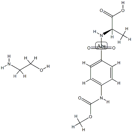 p-((1-Carboxyethyl)sulfamoyl)carbanilic acid 1-methyl ester compd. wit h 2-aminoethanol 结构式