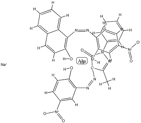 sodium [2,4-dihydro-4-[(2-hydroxy-5-nitrophenyl)azo]-5-methyl-2-phenyl-3H-pyrazol-3-onato(2-)][1-[(2-hydroxy-4-nitrophenyl)azo]-2-naphtholato(2-)]chromate(1-)  结构式