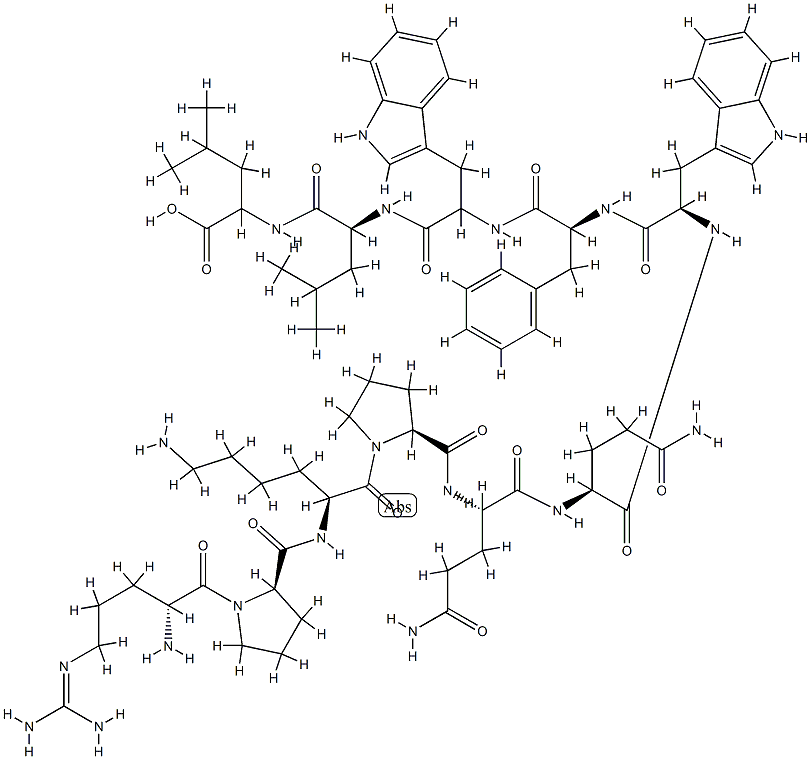substance P, Arg(1)-Pro(2)-Trp(7,9)-Leu(11)- 结构式