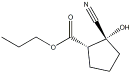 Cyclopentanecarboxylic acid, 2-cyano-2-hydroxy-, propyl ester, (1R,2S)-rel- (9CI) 结构式