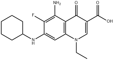 5-氨基-7-(环己基氨基)-1-乙基-6-氟-1,4-二氢-4-氧代-3-喹啉羧酸 结构式